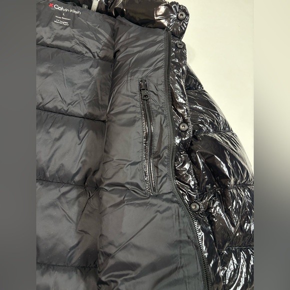 NEW Calvin Klein Men’s Water Resistant Insulated Puffer Jacket Coat Black Shine - Picture 9 of 15